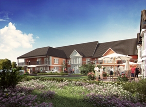 A computer-generated image of what the new development in Halesworth will look like